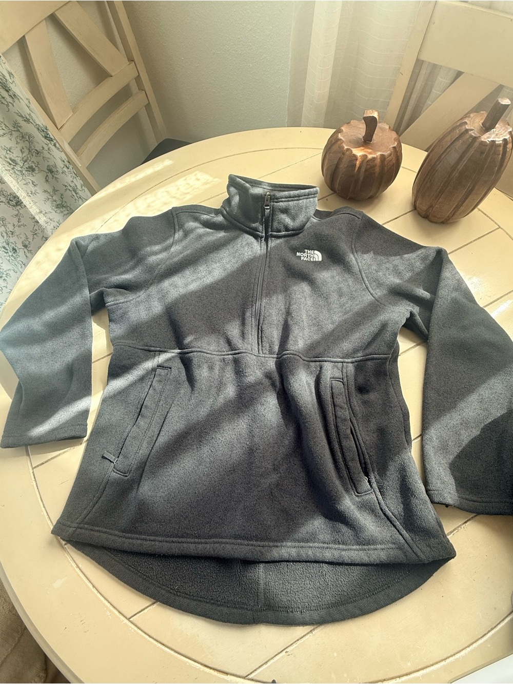 The North Face womans Gray Half-Zip Fleece Pullover